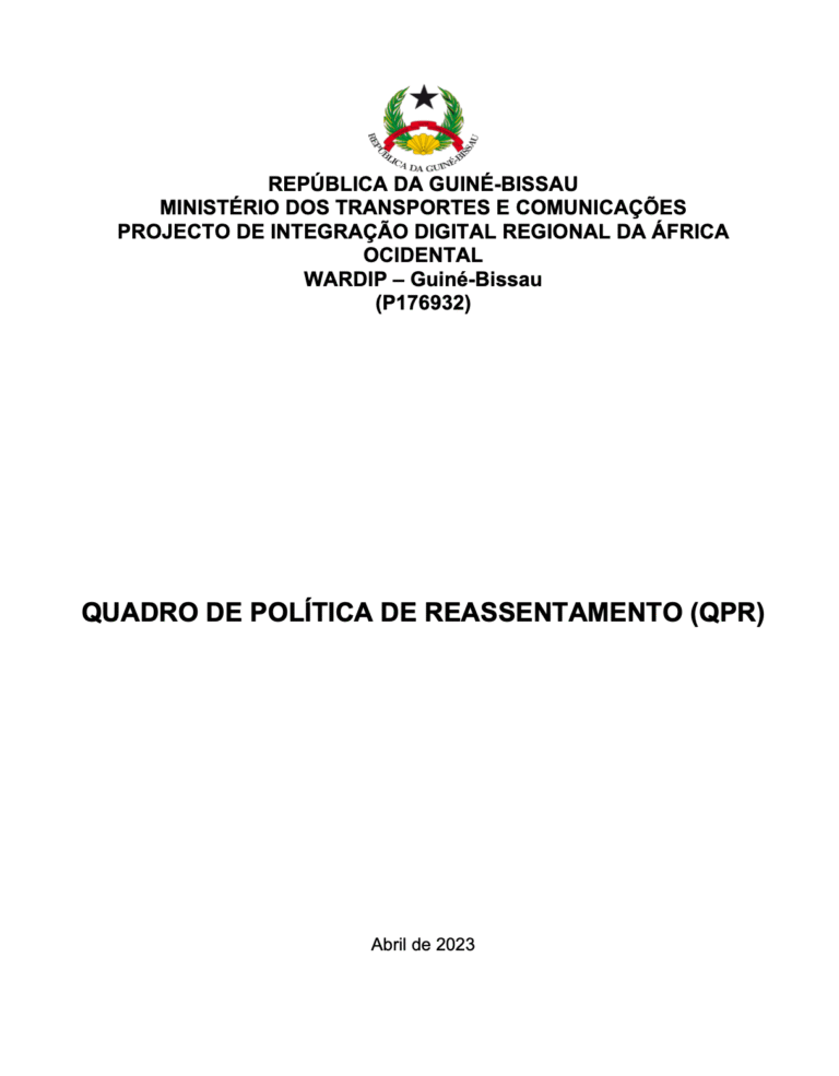 QUADRO DE POLÍTICA DE REASSENTAMENTO (QPR)