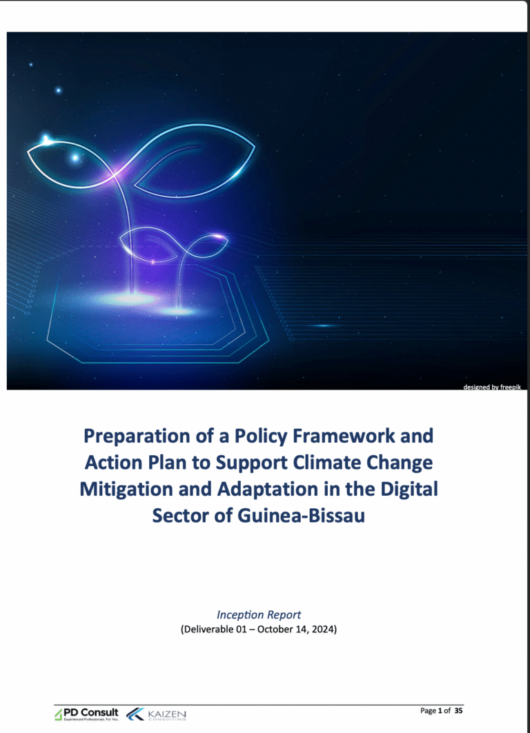 Preparation of a Policy Framework and Action Plan to Support Climate Change Mitigation and Adaptation in the Digital Sector of Guinea-Bissau